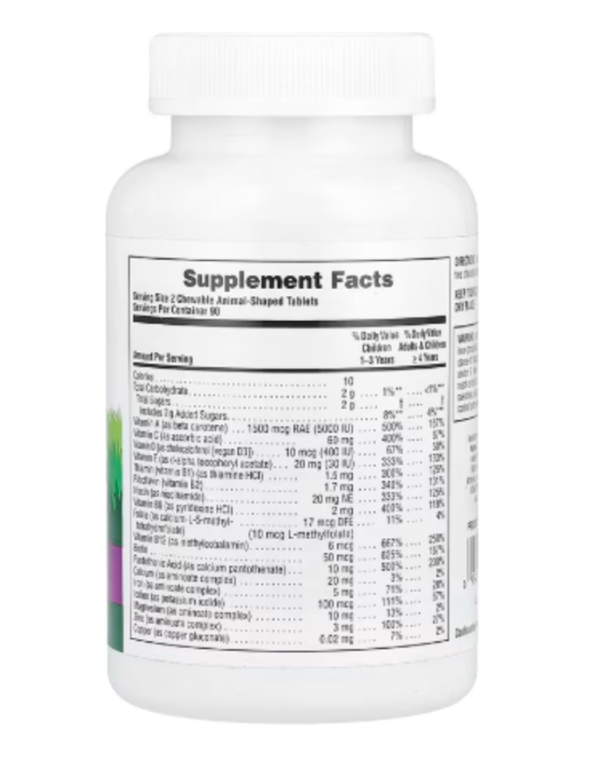 NaturesPlus, Animal Parade®, Children's Chewable Multivitamin, Grape, 180 Animal-Shaped Tablets