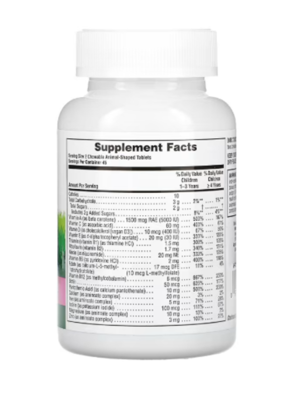 NaturesPlus, Animal Parade, Children's Chewable Multivitamin Supplement, Watermelon, 90 Animal-Shaped Tablets