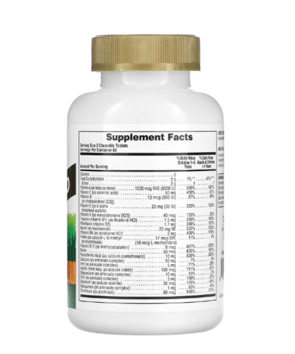NaturesPlus, Animal Parade Gold, Children's Chewable Multivitamin Supplement, Cherry, Grape & Orange, 120 Animal-Shaped Tablets