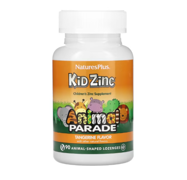 NaturesPlus, Animal Parade, Kid Zinc, Tangerine, 90 Animal-Shaped Lozenges