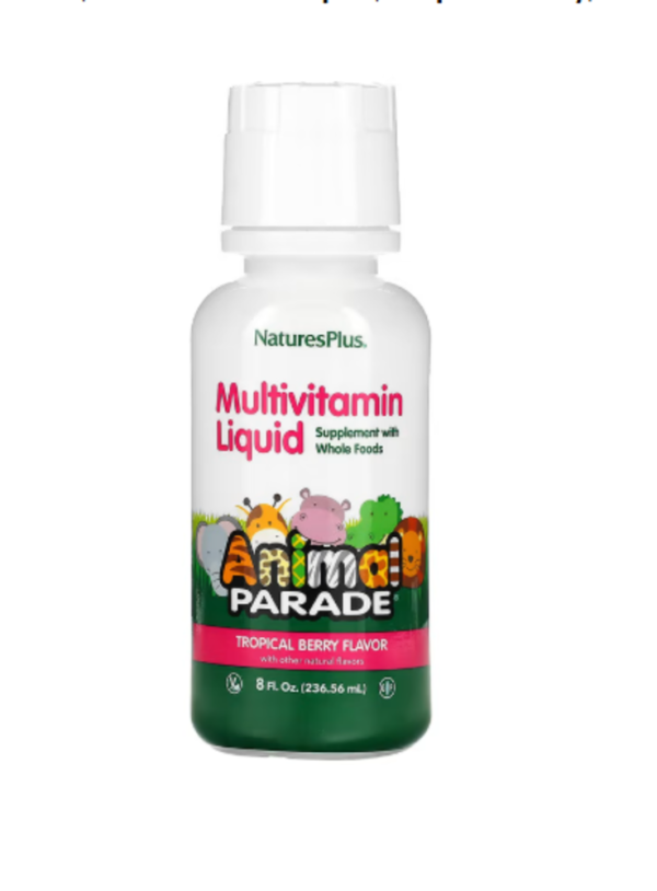 NaturesPlus, Animal Parade, Multivitamin Liquid, Tropical Berry, 8 fl oz (236.56 ml)