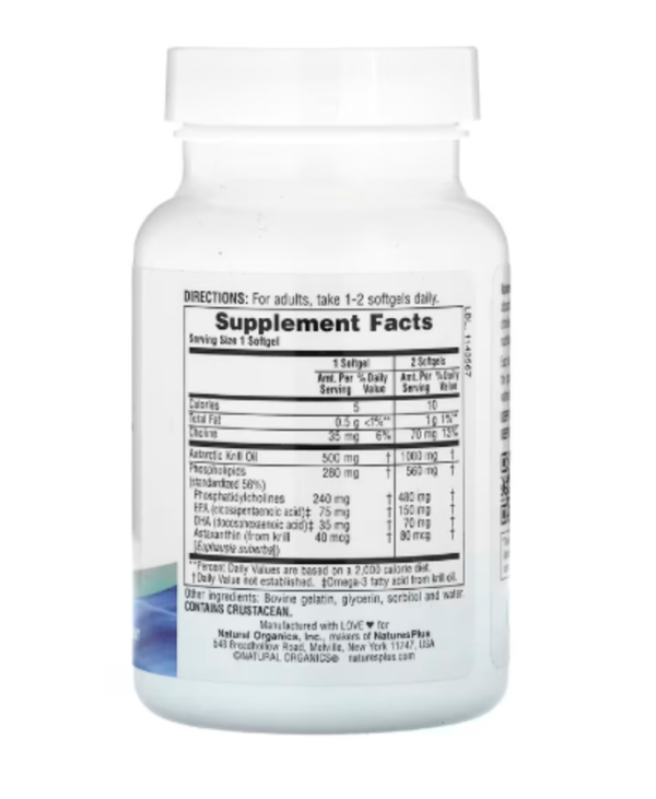 NaturesPlus, Antarctic Krill Oil, 500 mg, 60 Softgels