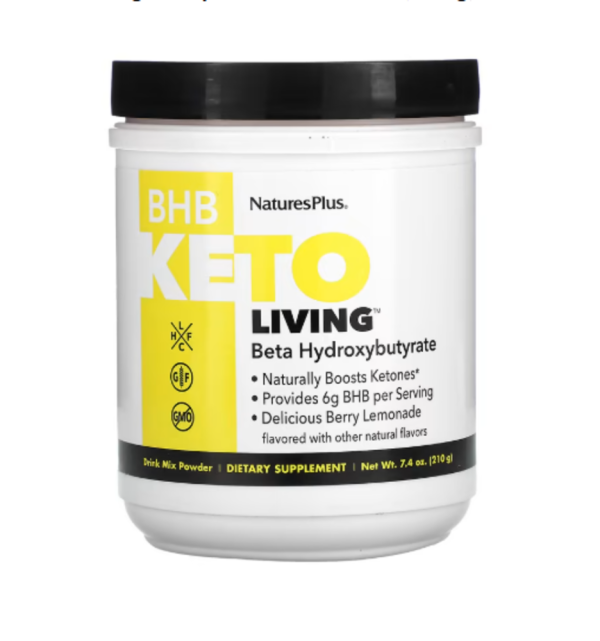 NaturesPlus, BHB Keto Living, Berry Lemonade, 7.4 oz (210 g)