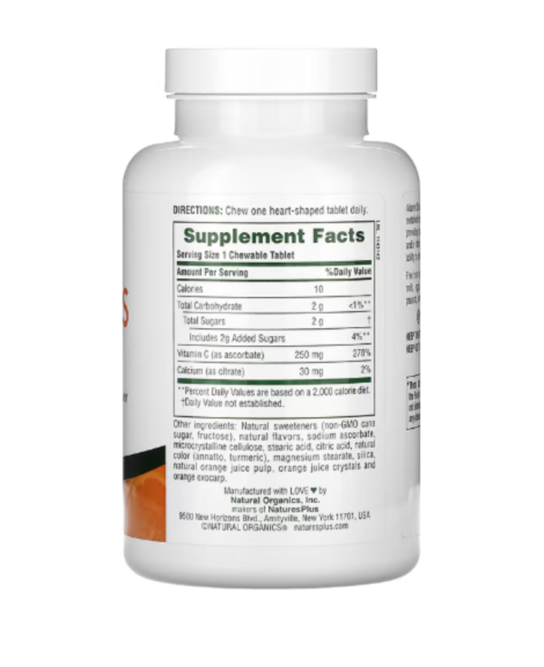 NaturesPlus, Chewable Love Buffs, Vitamin C, Natural Orange , 250 mg, 90 Tablets