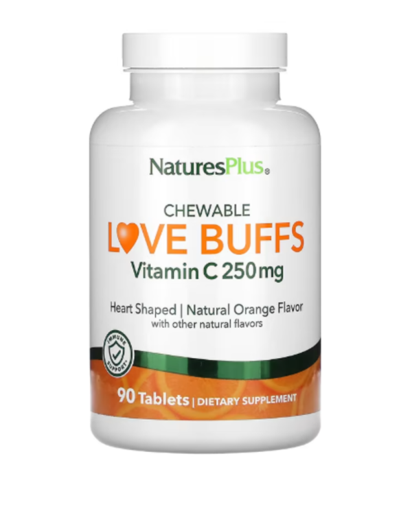 NaturesPlus, Chewable Love Buffs, Vitamin C, Natural Orange , 250 mg, 90 Tablets