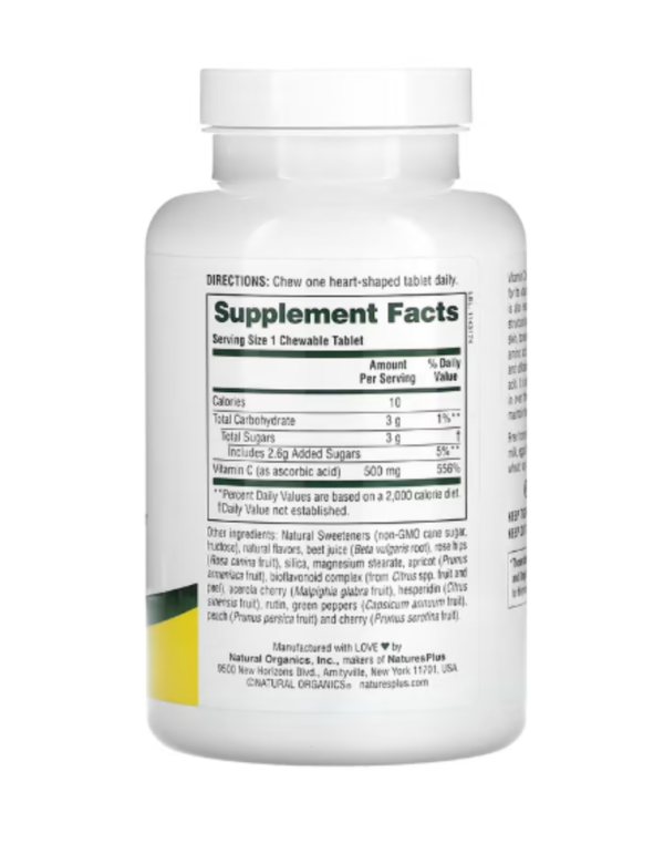 NaturesPlus, Chewable Lovites, Vitamin C, Natural Fruit, 500 mg, 90 Tablets