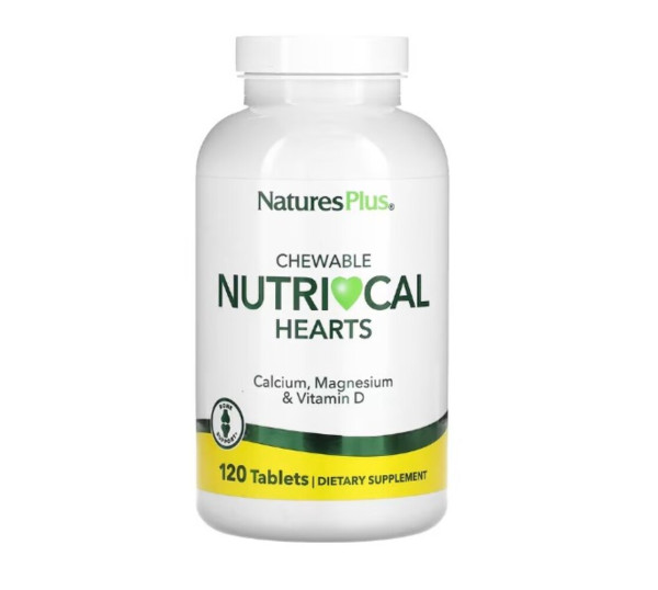NaturesPlus, Chewable Nutri-Cal Hearts, 120 Tablets
