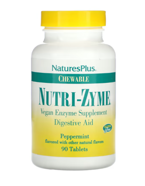 NaturesPlus, Chewable Nutri-Zyme, Peppermint, 90 Tablets