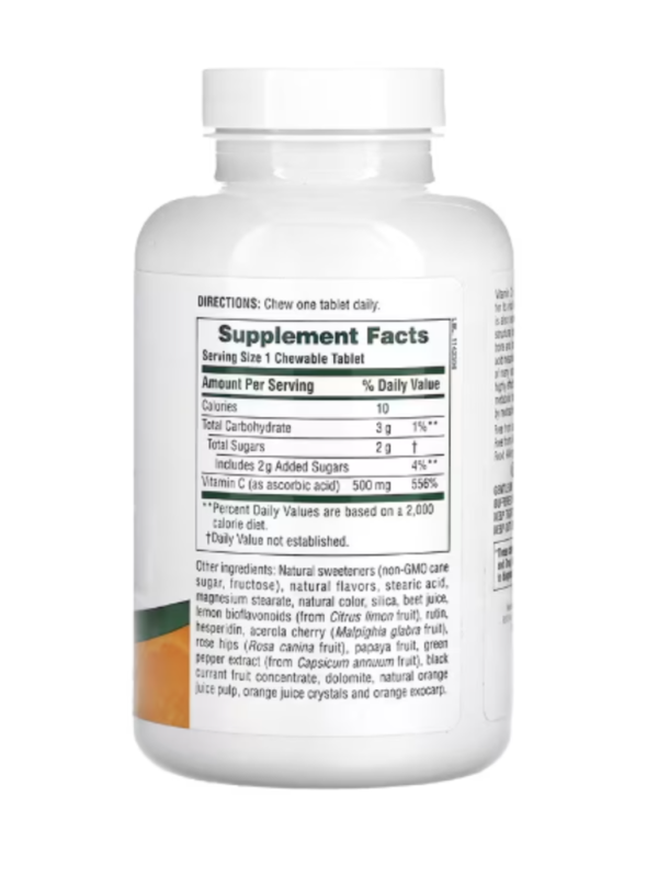 NaturesPlus, Chewable Orange Juice, Vitamin C, Natural Orange, 500 mg, 90 Tablets