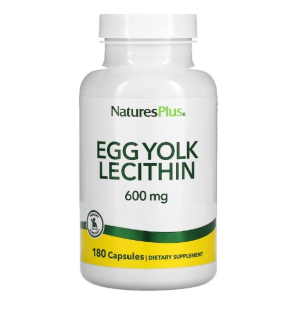 NaturesPlus, Egg Yolk Lecithin, 600 mg, 180 Capsules (300 mg per Capsule)