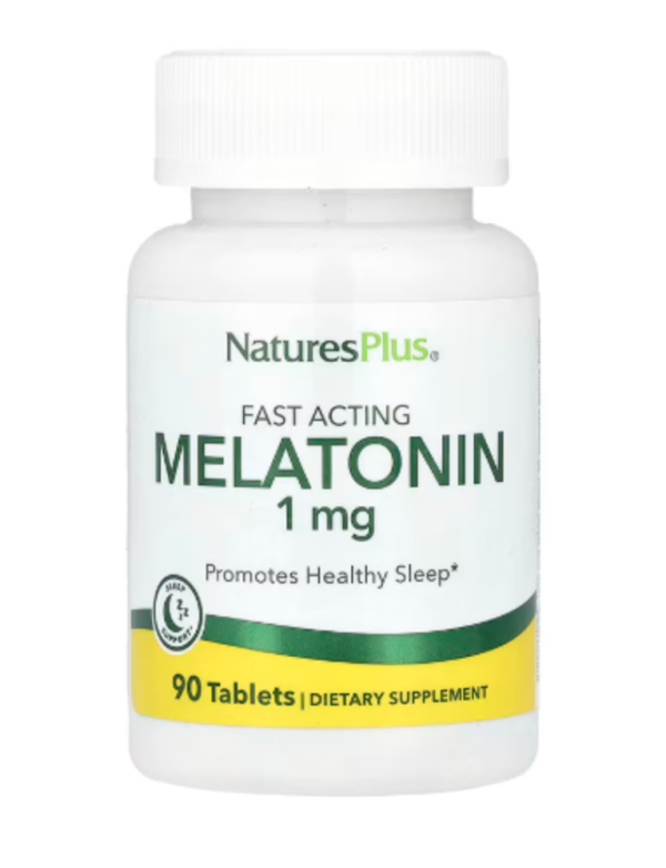 NaturesPlus, Fast Acting Melatonin, 1 mg, 90 Tablets