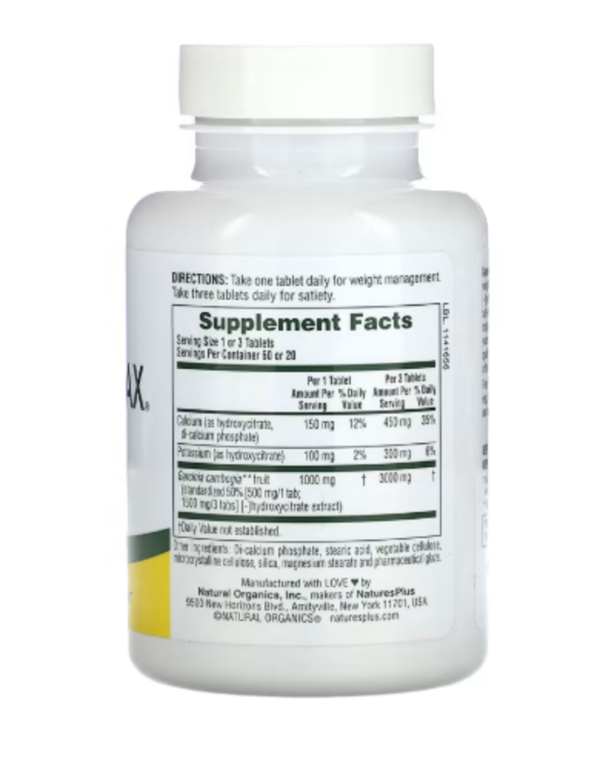 NaturesPlus, Garcinia Cambogia Super Citrimax, 1,000 mg, 60 Tablets