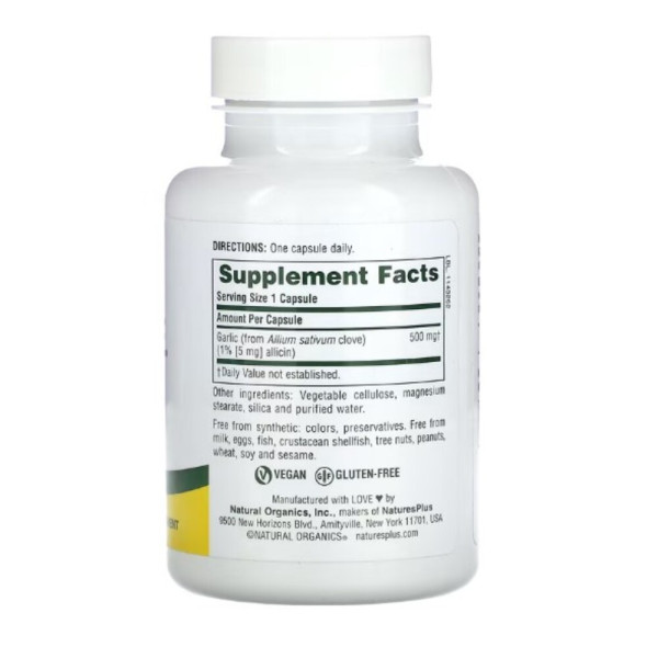 NaturesPlus, Garlite, 500 mg, 90 Capsules