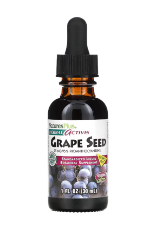 NaturesPlus, Herbal Actives, Grape Seed, Alcohol Free, 25 mg, 1 fl oz (30 ml)
