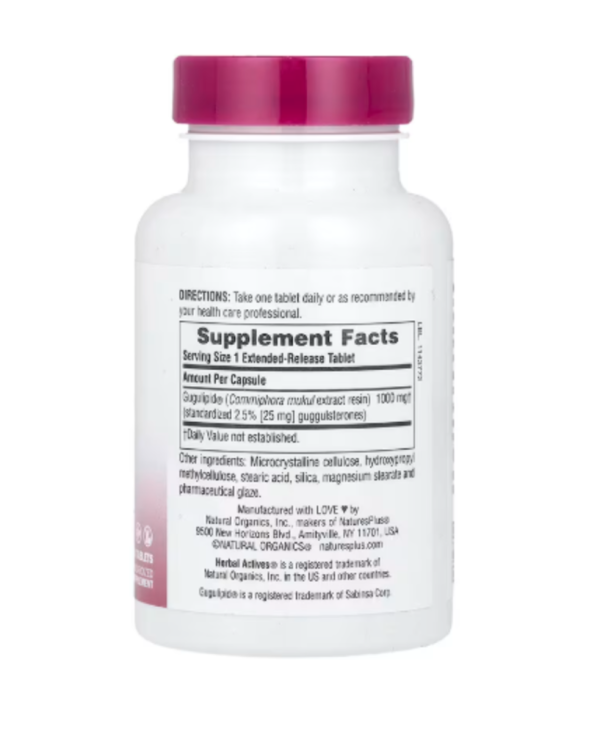 NaturesPlus, Herbal Actives, Gugulipid®, Extended Release, 1,000 mg, 30 Tablets