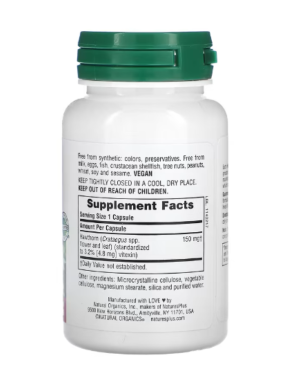 NaturesPlus, Herbal Actives, Hawthorn, 150 mg, 60 Vegan Capsules