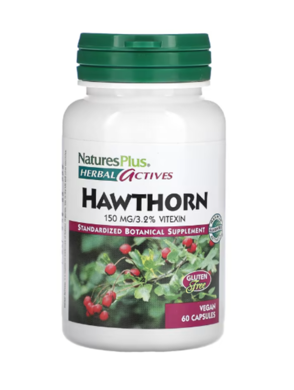 NaturesPlus, Herbal Actives, Hawthorn, 150 mg, 60 Vegan Capsules