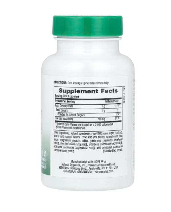NaturesPlus, Herbal Actives, ImmunActin®, Zinc Lozenges, Wild Cherry, 60 Lozenges