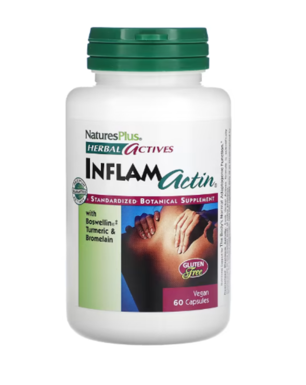 NaturesPlus, Herbal Actives, InflamActin, 60 Vegan Capsules