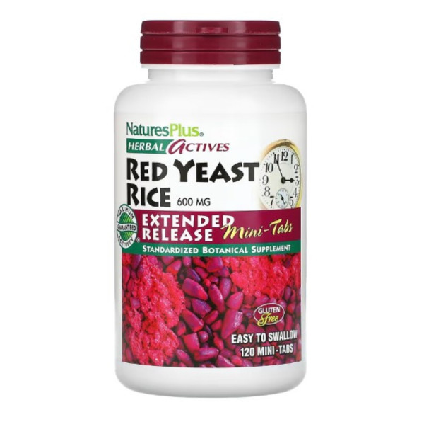 NaturesPlus, Herbal Actives, Red Yeast Rice, 600 mg, 120 Mini-Tabs (300 mg per Tablet)