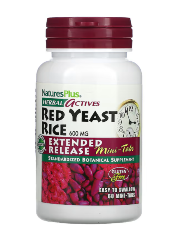 NaturesPlus, Herbal Actives, Red Yeast Rice, 600 mg, 60 Mini-Tablets (300 mg per Tablet)