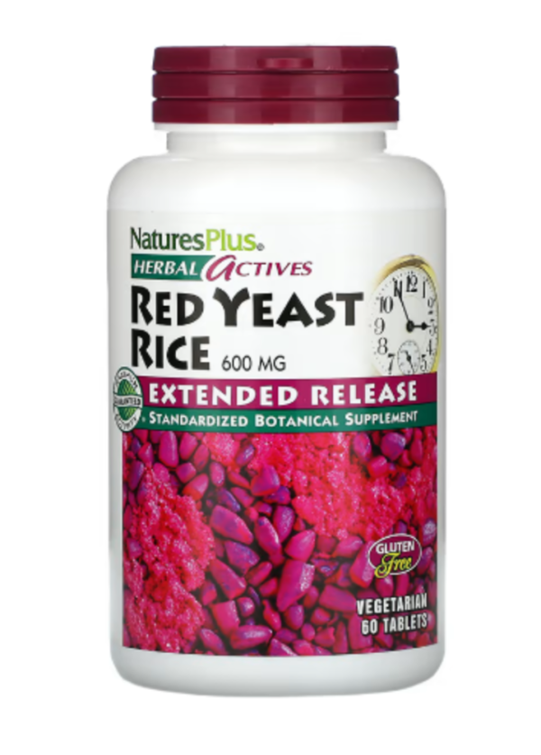 NaturesPlus, Herbal Actives, Red Yeast Rice, 600 mg, 60 Vegetarian Tablets