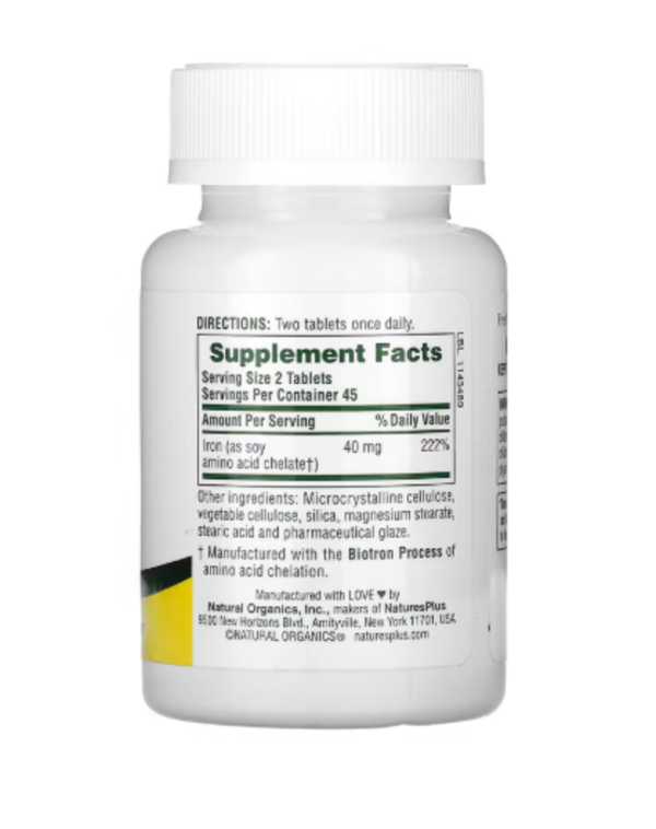 NaturesPlus, Iron, 40 mg, 90 Tablets