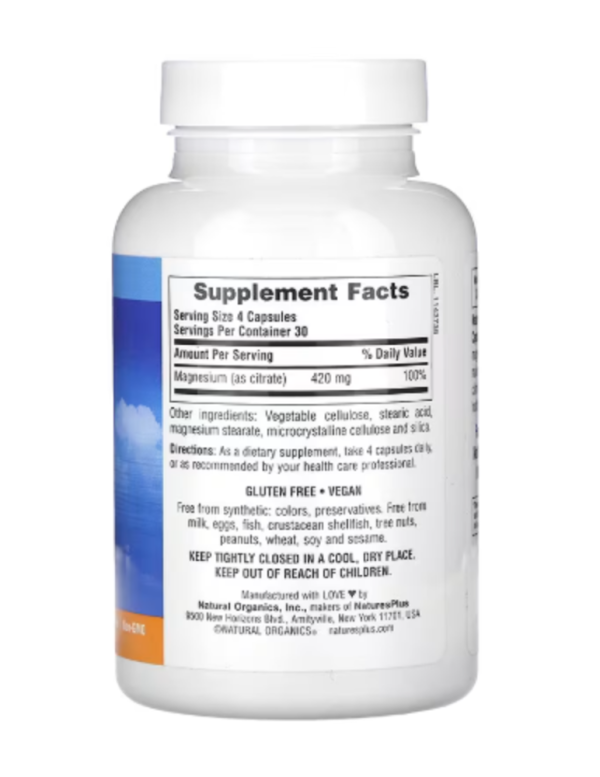 NaturesPlus, KalmAssure, Magnesium, 420 mg , 120 Vegan Capsules (105 mg per Capsule)