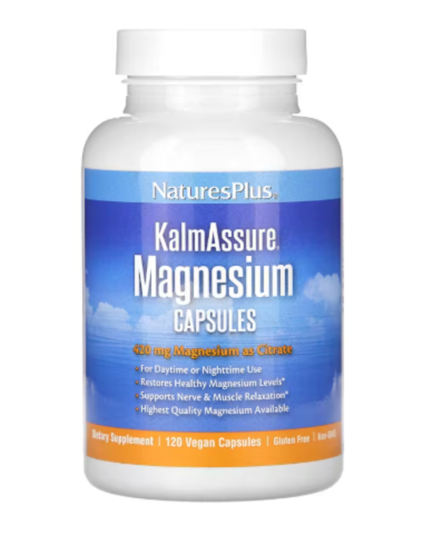 NaturesPlus, KalmAssure, Magnesium, 420 mg , 120 Vegan Capsules (105 mg per Capsule)