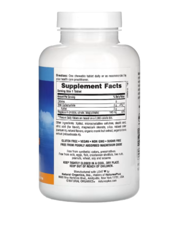 NaturesPlus, KalmAssure Magnesium Chewable, Orange, 60 Tablets