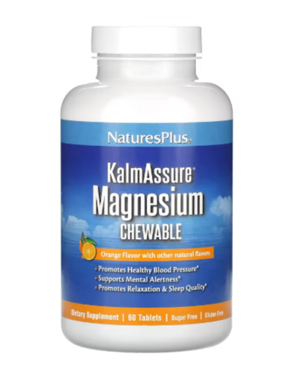NaturesPlus, KalmAssure Magnesium Chewable, Orange, 60 Tablets