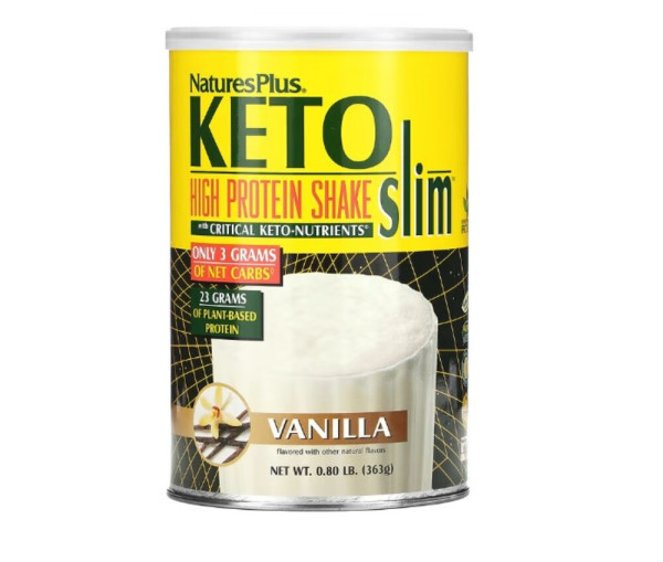 NaturesPlus, Keto Slim, High Protein Shake, Vanilla, 0.8 lb (363 g)