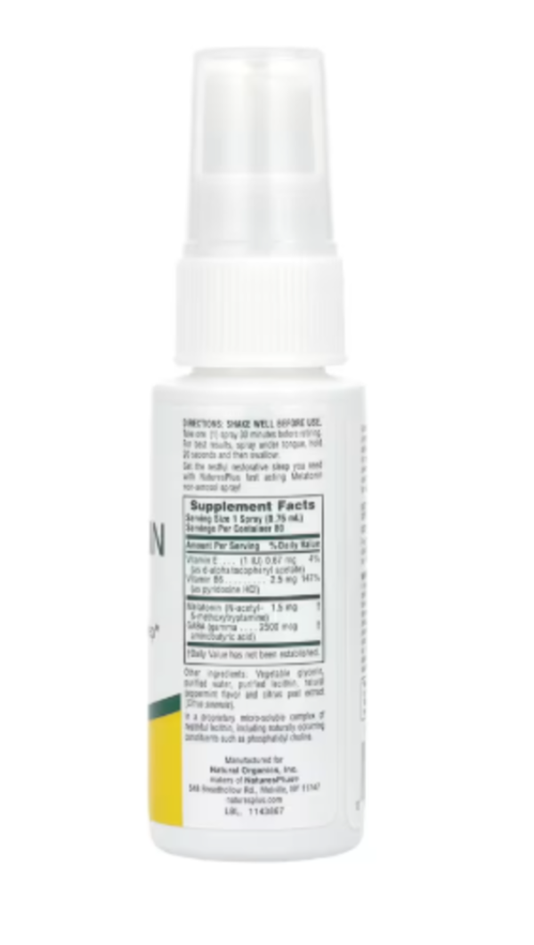 NaturesPlus, Melatonin, Fast Acting, Natural Peppermint, 1.5 mg, 2 fl oz (59.14 ml)