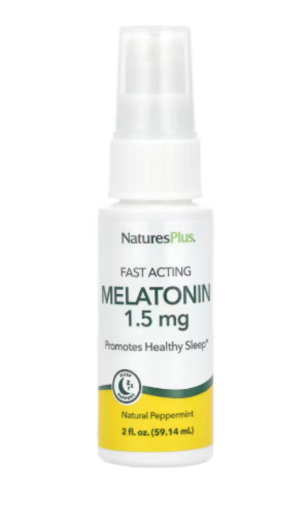 NaturesPlus, Melatonin, Fast Acting, Natural Peppermint, 1.5 mg, 2 fl oz (59.14 ml)