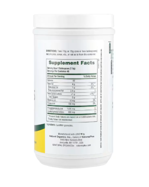 NaturesPlus, Natural Soy Lecithin Granules, 0.74 lb (337.5 g)