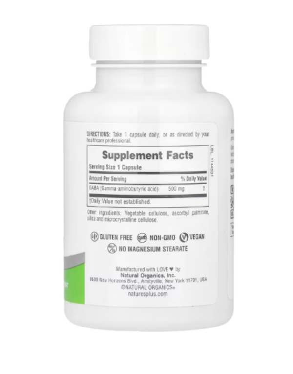 NaturesPlus, PRO GABA, 500 mg, 60 Capsules