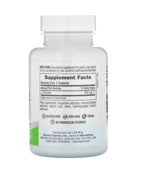 NaturesPlus, Pro L-Theanine 200, 200 mg, 60 Capsules