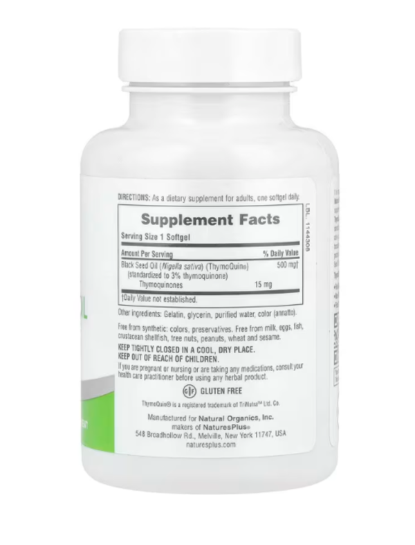 NaturesPlus, Pro ThymoQuin®, Black Seed Oil 500, 60 Softgels