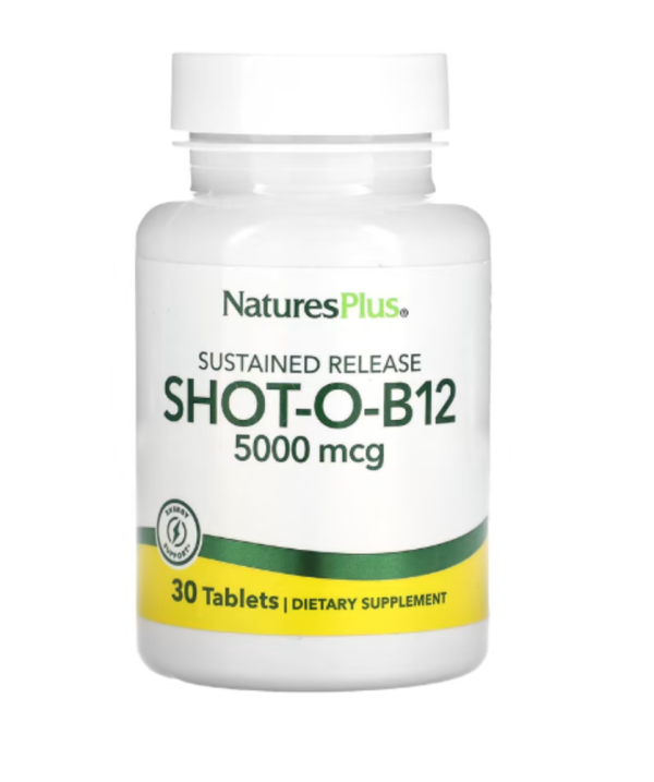 NaturesPlus, Shot-O-B12, 5000 mcg, 30 Tablets