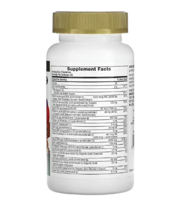 NaturesPlus, Source of Life, Adult Gold Gummies Multi-Vitamin, Orange Grape Cherry, 60 Gummies