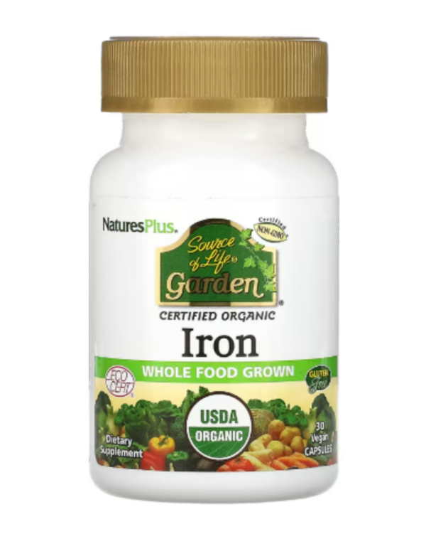 NaturesPlus, Source of Life Garden, Iron, 30 Vegan Capsules