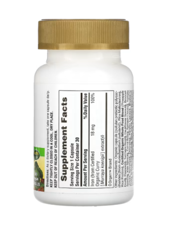 NaturesPlus, Source of Life Garden, Iron, 30 Vegan Capsules