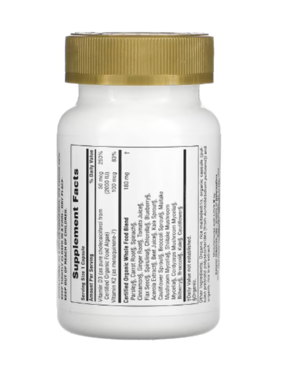 NaturesPlus, Source of Life Garden, Vit D3 & K2, 60 Vegan Capsules
