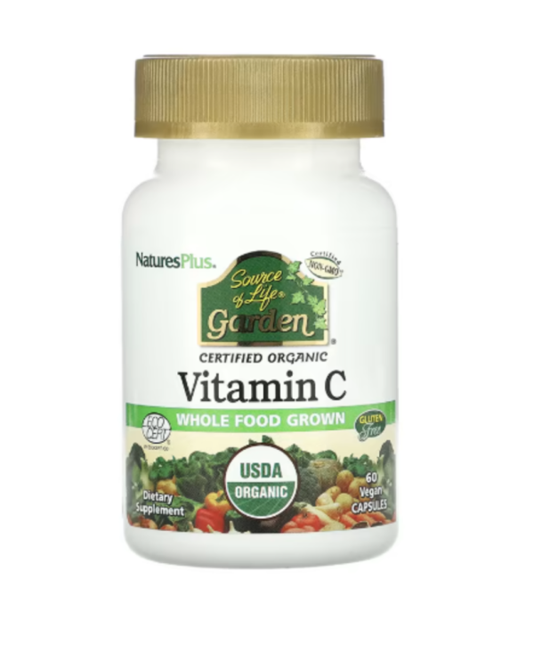 NaturesPlus, Source of Life Garden, Vitamin C, 60 Vegan Capsules