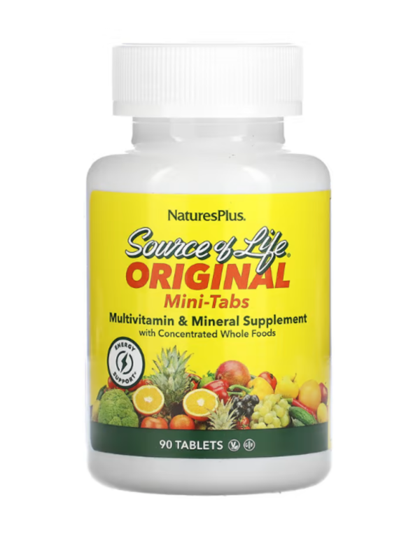 NaturesPlus, Source of Life, Original Mini-Tabs, Multi-Vitamin & Mineral Supplement with Concentrated Whole Food , 90 Tablets