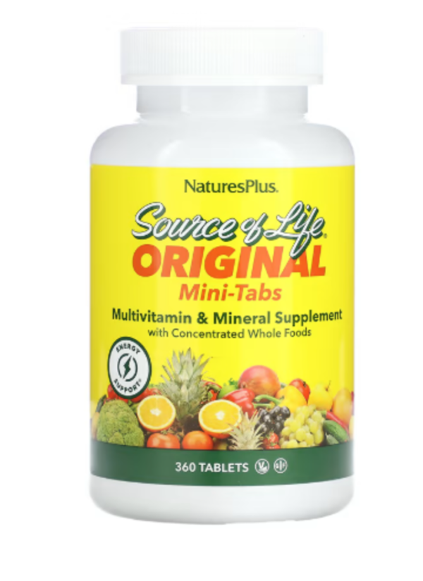 NaturesPlus, Source of Life, Original Mini-Tabs, Multivitamin & Mineral Supplement, 360 Tablets