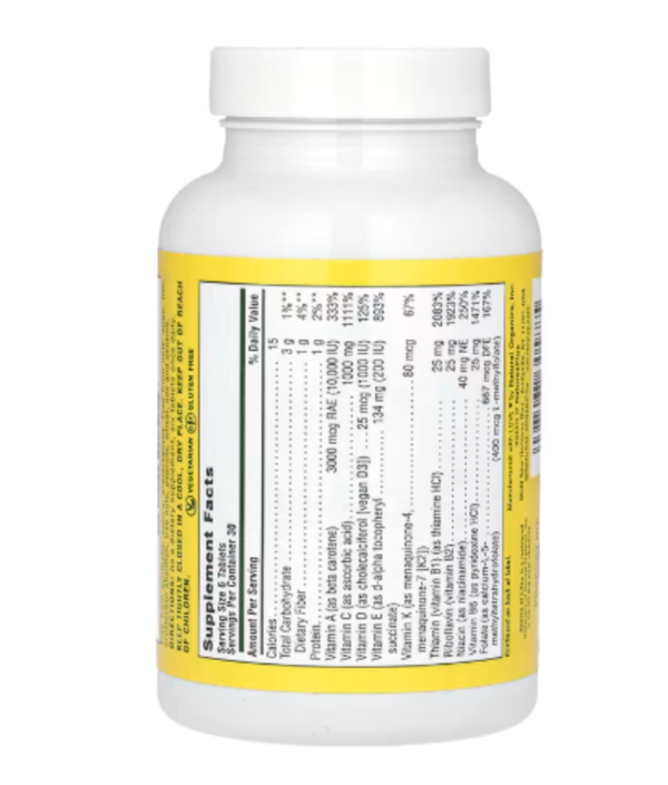 NaturesPlus, Source of Life, Original Mini-Tabs, Multivitamin & Mineral Supplement with Concentrated Whole Foods, Iron-Free, 180 Tablets