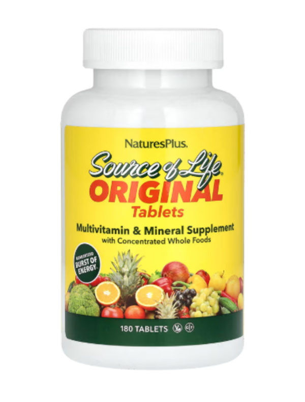 NaturesPlus, Source of Life, Original Tablets, Multi-Vitamin & Mineral Supplement, 180 Tablets