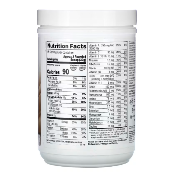 NaturesPlus, Spiru-Tein Junior, Nutritious Thick Shake Mix For Kids, Chocolate, 1 lb (450 g)
