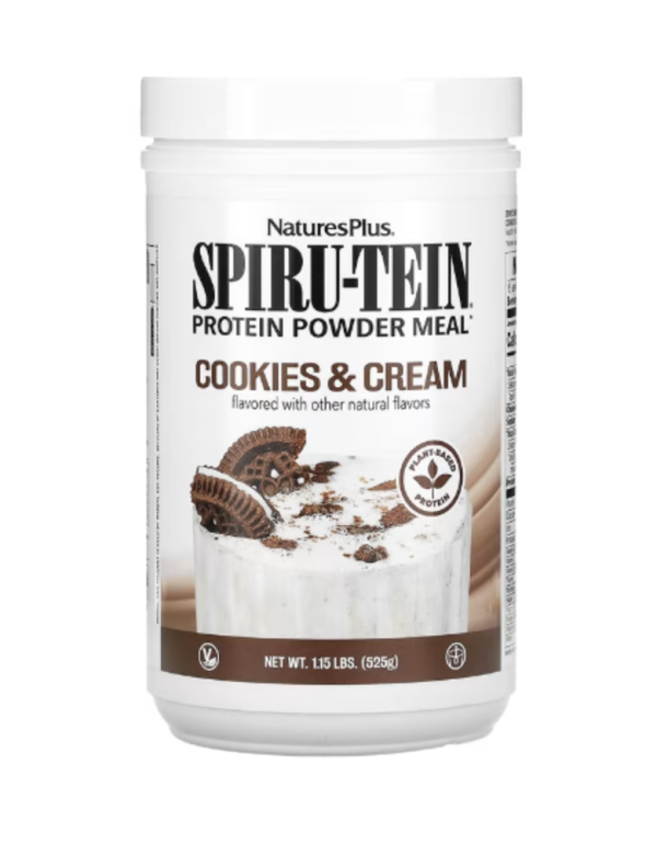 NaturesPlus, Spiru-Tein, Protein Powder Meal, Cookies & Cream, 1.15 lbs (525 g)